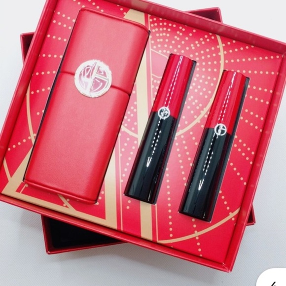 Giorgio Armani Other - NEW Giorgio Armani Beauty Lip Power Long Lasting Satin Lipstick Duo Gift Set​